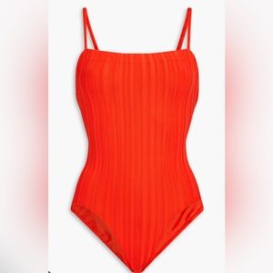 Solid & Stripped, ribbed one piece, tomato